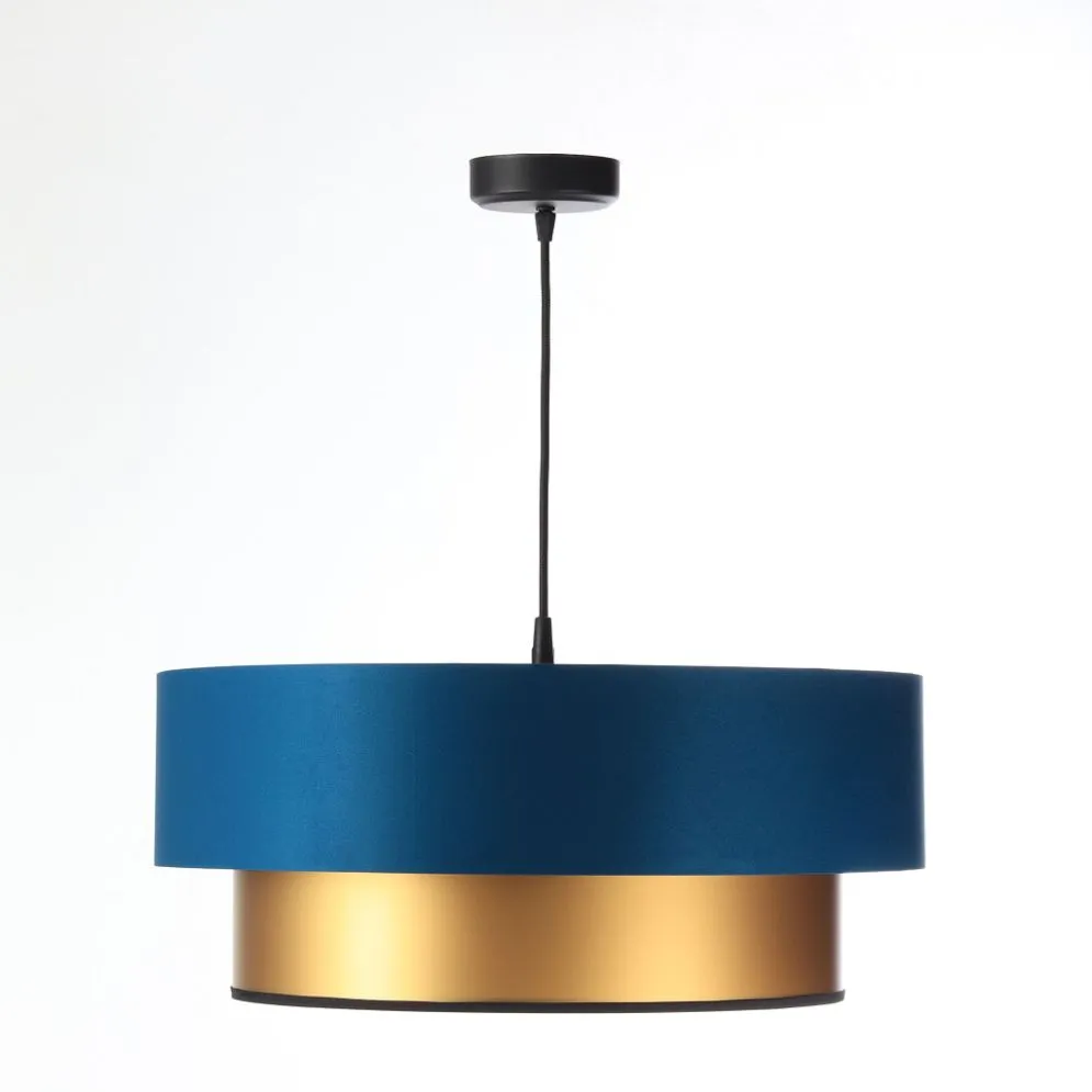 Lampa wisząca DOUBLE BLUE 60 granatowa/złota na 1 żarówkę | MIRAT. w stylu kolekcja