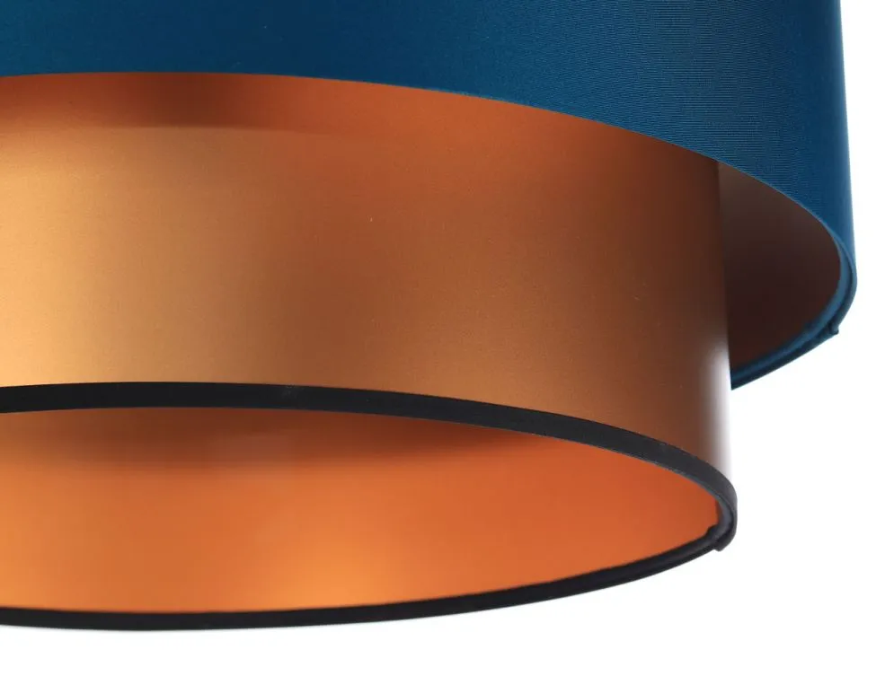 Lampa wisząca DOUBLE BLUE 60 granatowa/miedziana do salonu | MIRAT. w stylu kolekcja