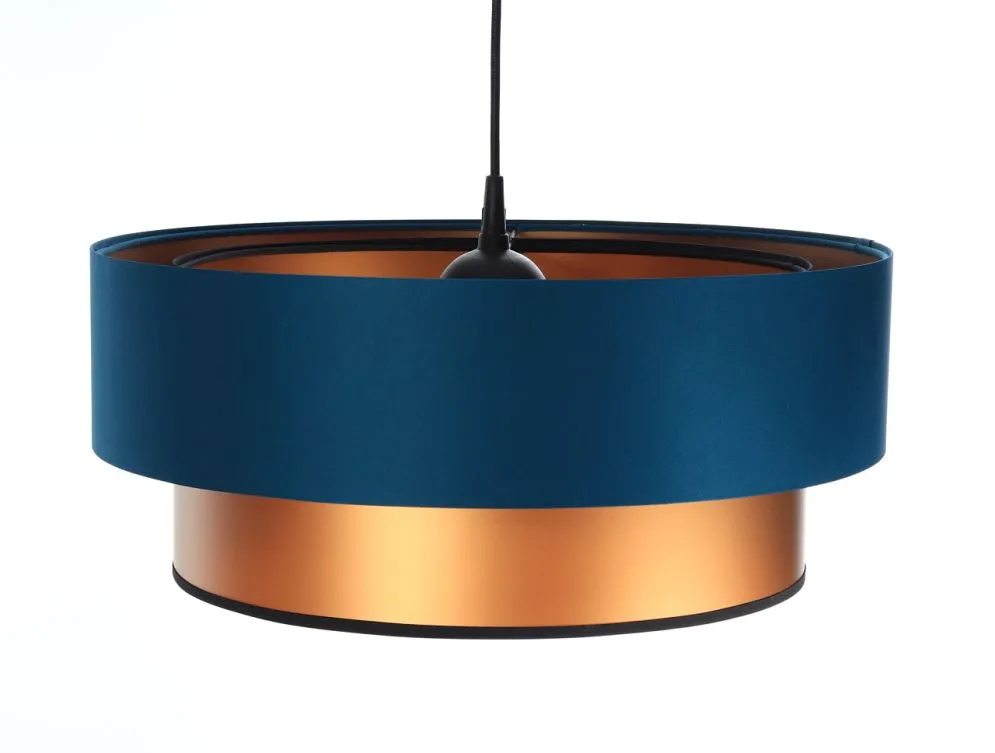 Lampa wisząca DOUBLE BLUE 60 granatowa/miedziana do salonu | MIRAT. w stylu kolekcja