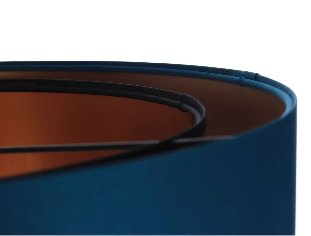 Lampa wisząca DOUBLE BLUE 60 granatowa/miedziana do salonu | MIRAT. w stylu kolekcja