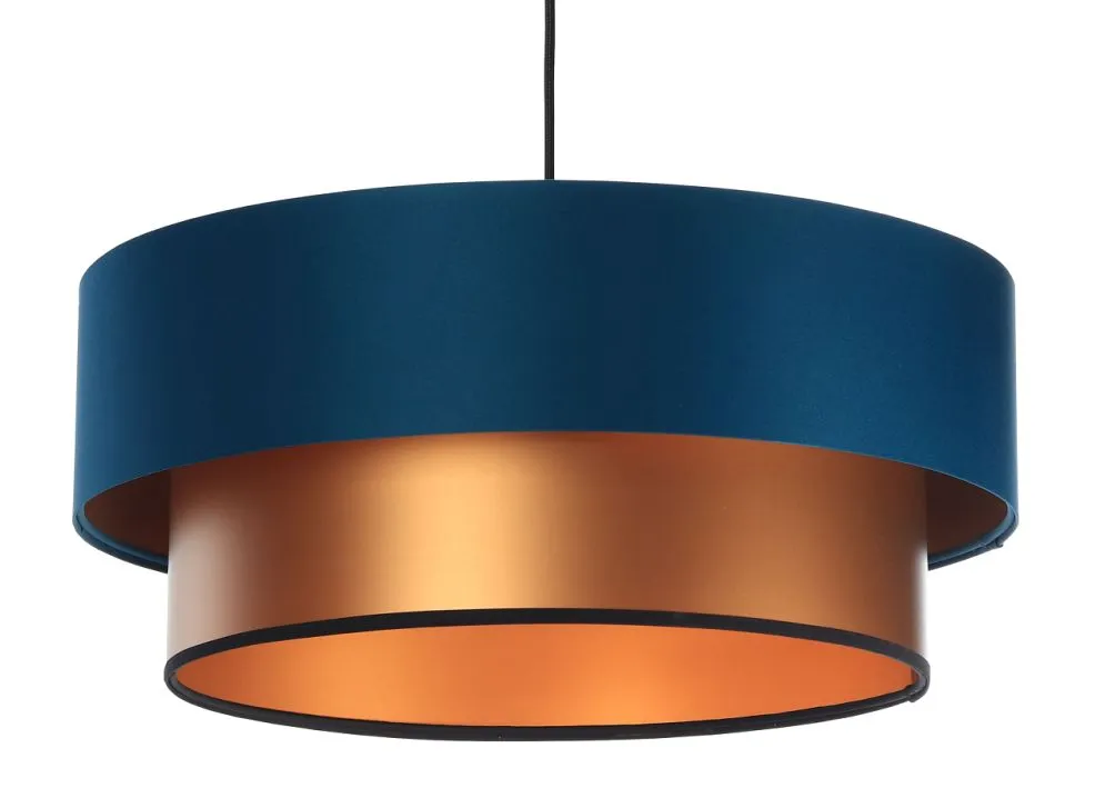 Lampa wisząca DOUBLE BLUE 60 granatowa/miedziana do salonu | MIRAT. w stylu kolekcja