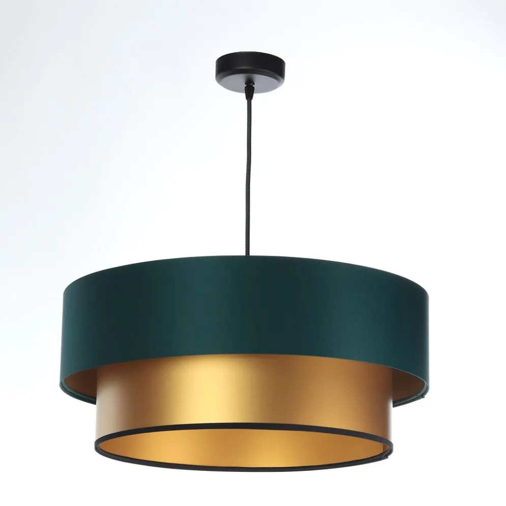 Lampa wisząca DOUBLE GREEN 40 zielona/złota w stylu glamour | MIRAT. w stylu kolekcja