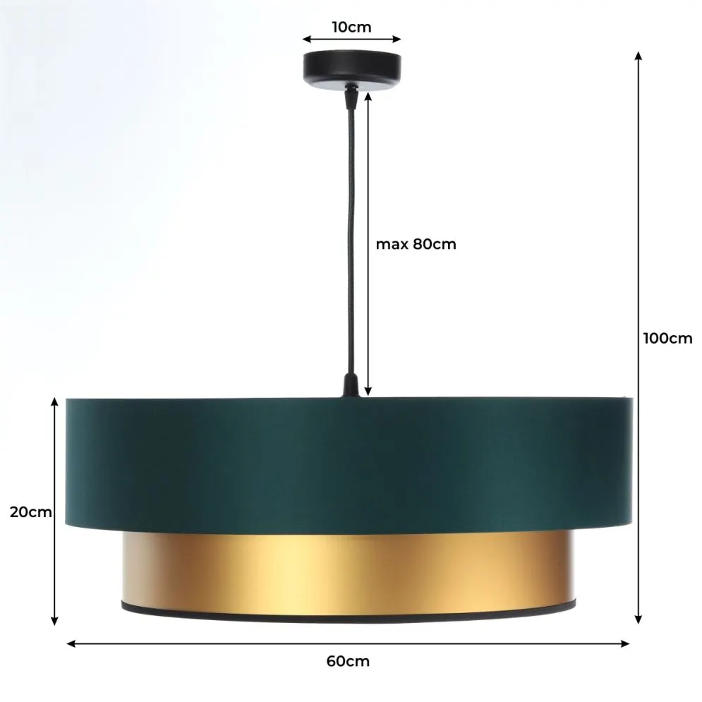 Lampa wisząca DOUBLE NET 60 złota do jadalni nad stół | MIRAT.