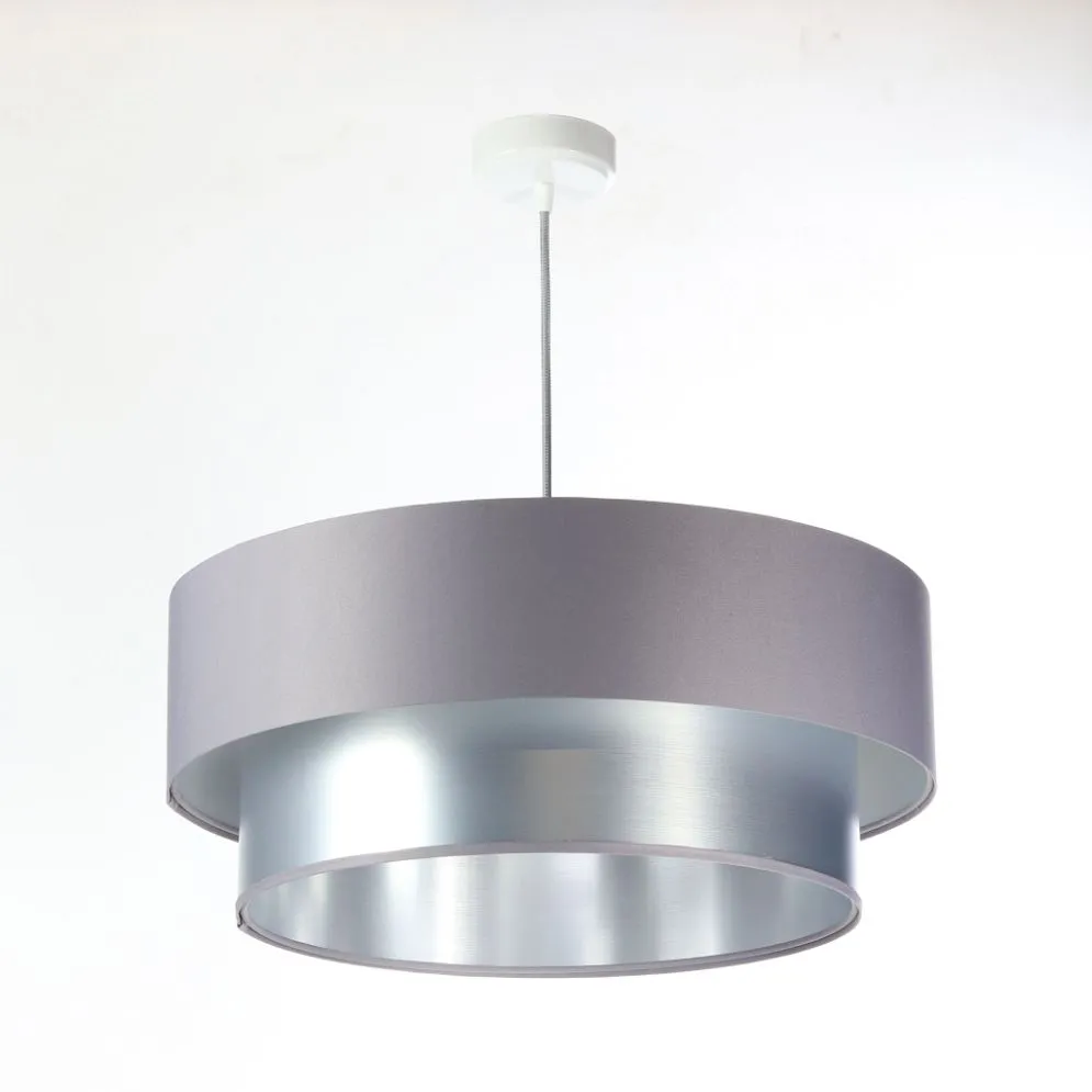Lampa wisząca DOUBLE GRAY 60 szara/srebrna do przedpokoju | MIRAT. w stylu kolekcja