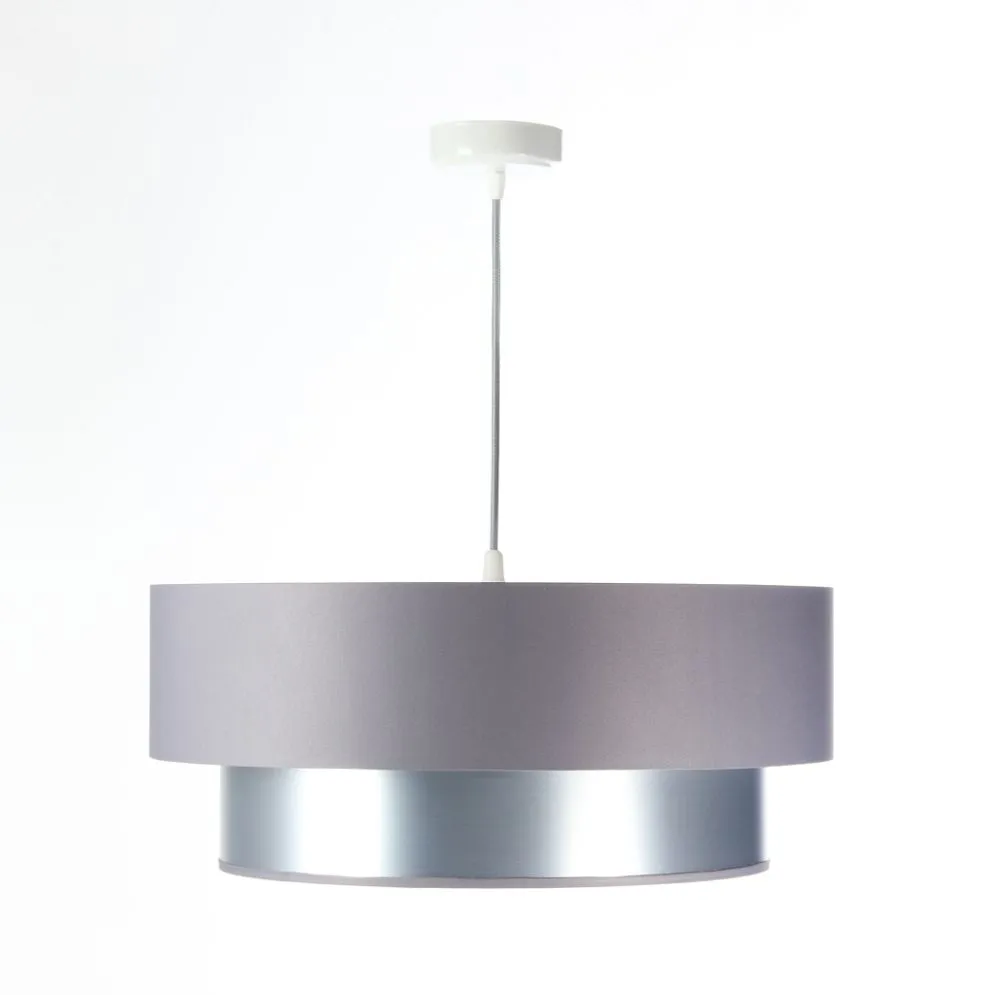 Lampa wisząca DOUBLE GRAY 60 szara/srebrna do przedpokoju | MIRAT. w stylu kolekcja
