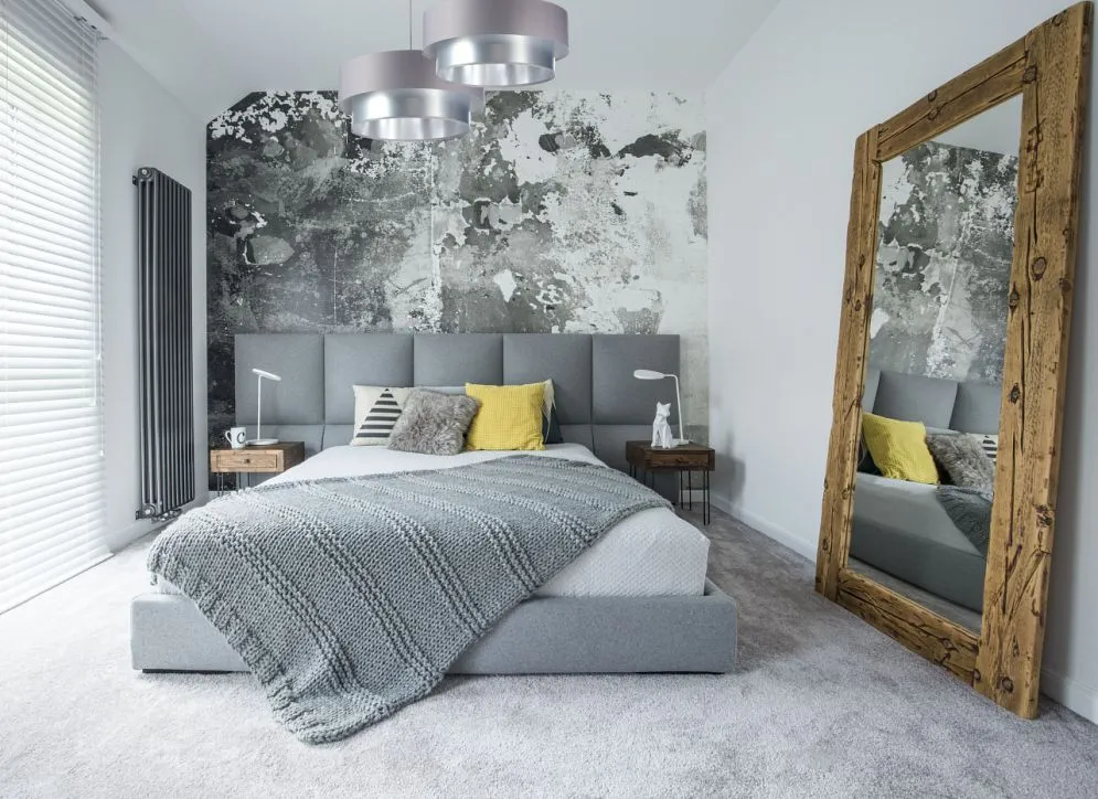 Lampa wisząca DOUBLE GRAY 60 szara/srebrna do przedpokoju | MIRAT. w stylu kolekcja
