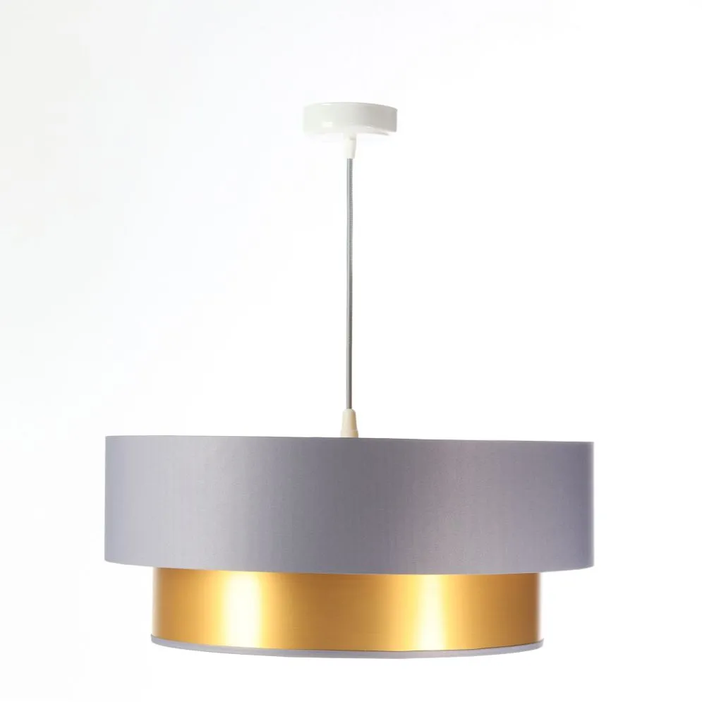 Lampa wisząca DOUBLE GRAY 60 szara/złota nowoczesna ręcznie robiona | MIRAT. w stylu kolekcja
