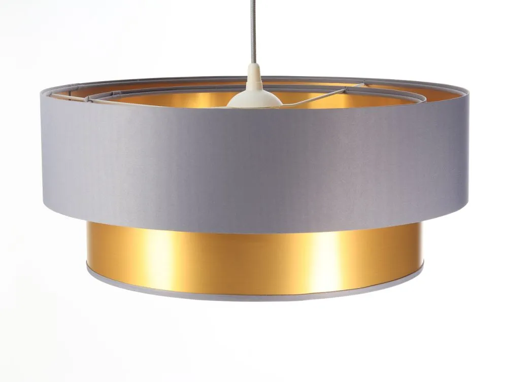 Lampa wisząca DOUBLE GRAY 60 szara/złota nowoczesna ręcznie robiona | MIRAT. w stylu kolekcja