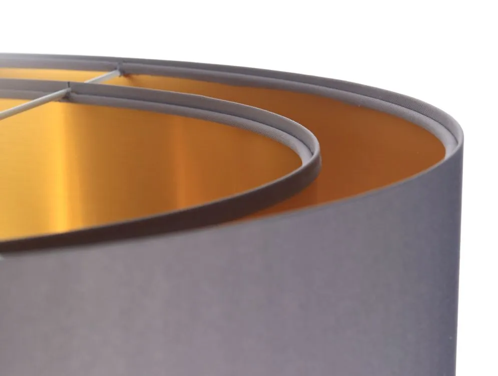 Lampa wisząca DOUBLE GRAY 50 szara/złota na 1 żarówkę do przedpokoju | MIRAT. w stylu kolekcja