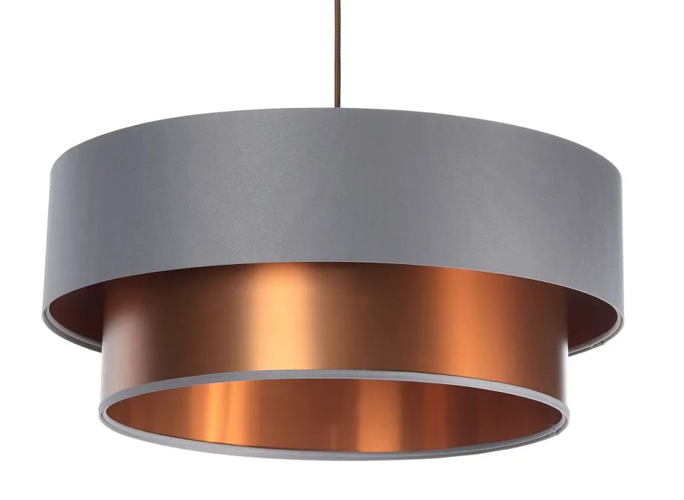 Lampa wisząca DOUBLE GRAY 40 szara/miedziana nowoczesna do salonu | MIRAT. w stylu kolekcja