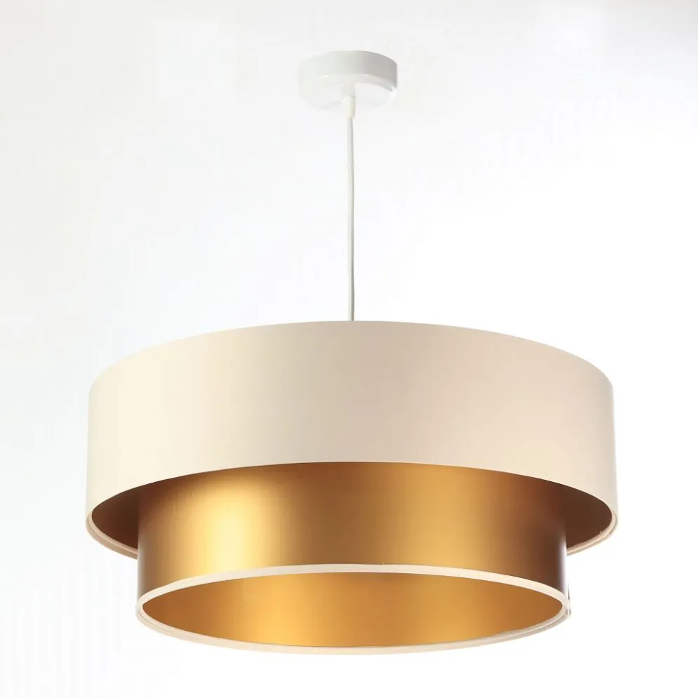 Lampa wisząca DOUBLE CREAM 60 kremowa/złota do jadalni | MIRAT. w stylu kolekcja