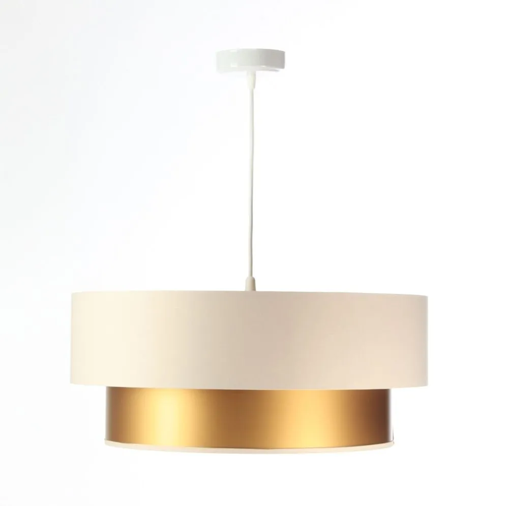 Lampa wisząca DOUBLE CREAM 60 kremowa/złota do jadalni | MIRAT. w stylu kolekcja
