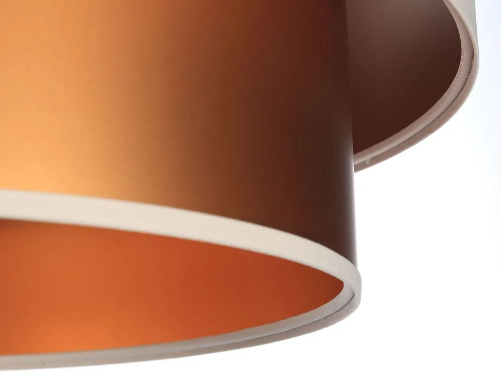 Lampa wisząca DOUBLE CREAM 60 kremowa/miedziana do salonu | MIRAT. w stylu kolekcja