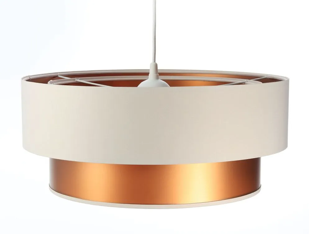 Lampa wisząca DOUBLE CREAM 60 kremowa/miedziana do salonu | MIRAT. w stylu kolekcja