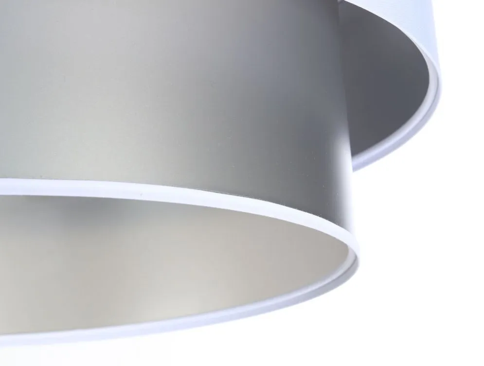 Lampa wisząca DOUBLE WHITE 60 biała/srebrna w kształcie walca | MIRAT.