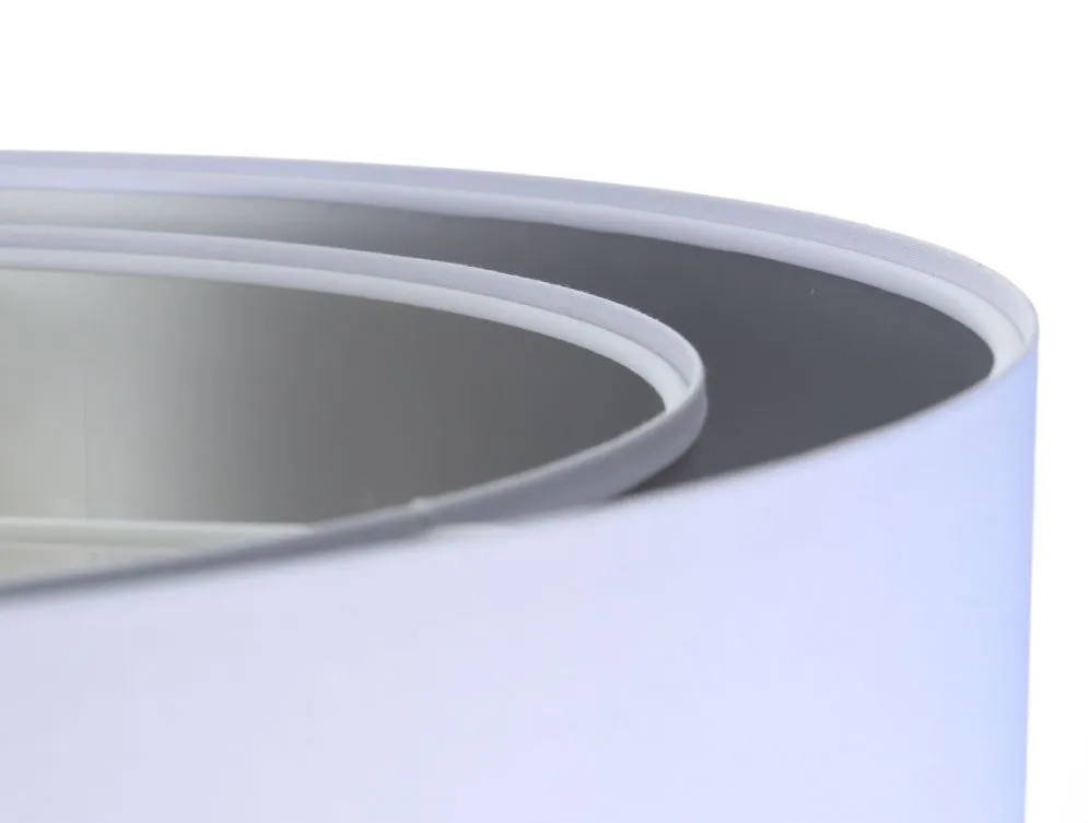 Lampa wisząca DOUBLE WHITE 50 biała/srebrna z podwójnym abażurem | MIRAT.