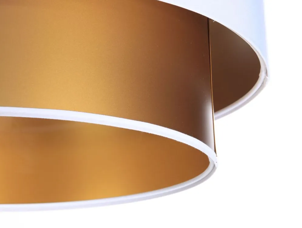 Lampa wisząca DOUBLE WHITE 50 biała/złota w stylu glamour | MIRAT.