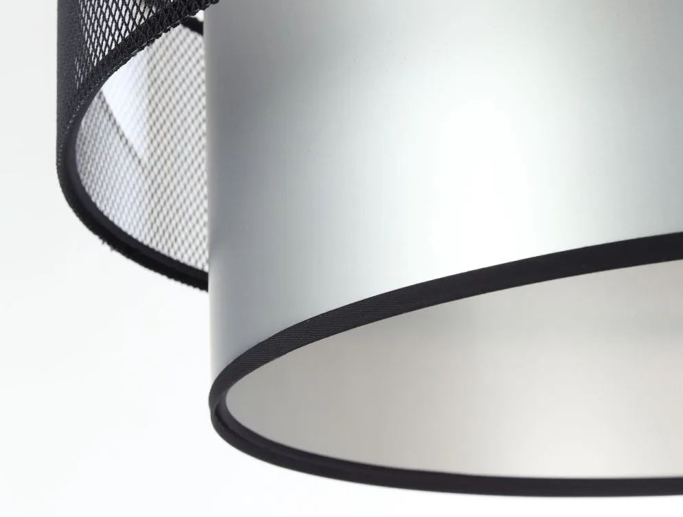 Lampa wisząca DOUBLE NET 60 srebrna polskiej produkcji ręcznie robiona | MIRAT.