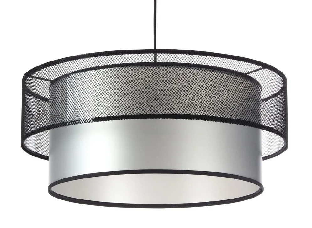 Lampa wisząca DOUBLE NET 60 srebrna polskiej produkcji ręcznie robiona | MIRAT.