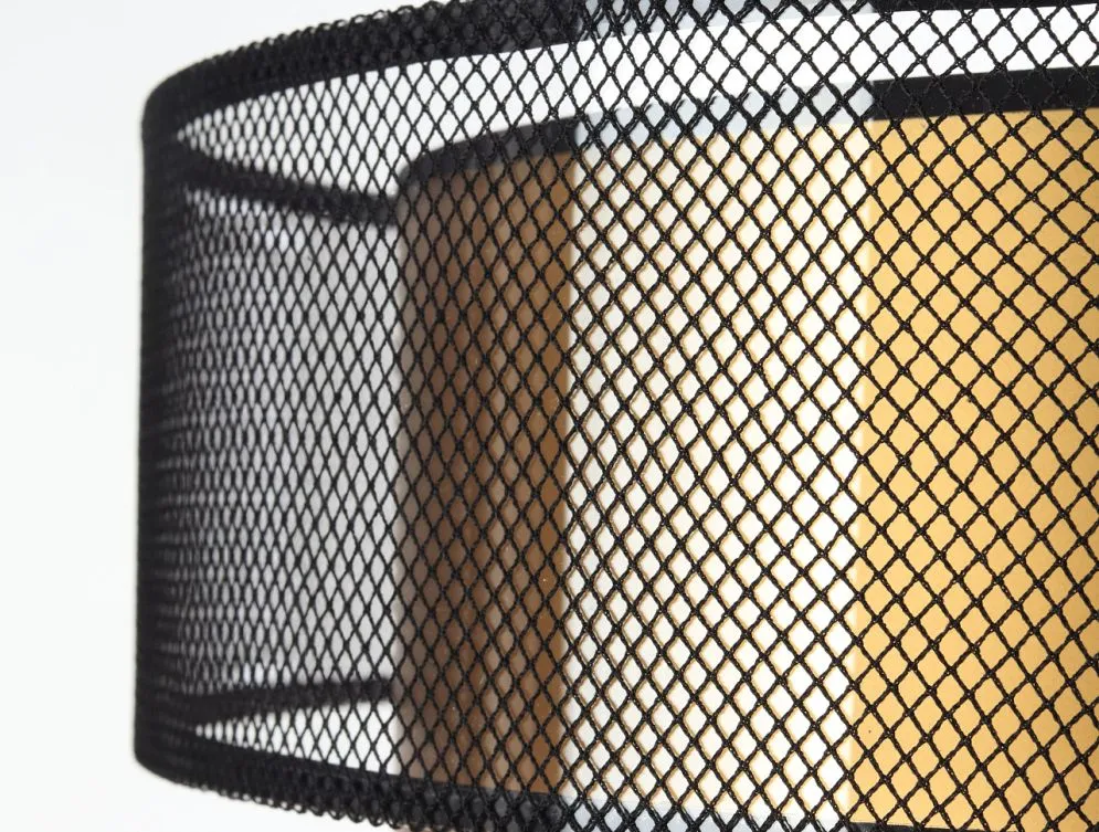 Lampa wisząca DOUBLE NET 40 złota symetryczna w kształcie walca | MIRAT.