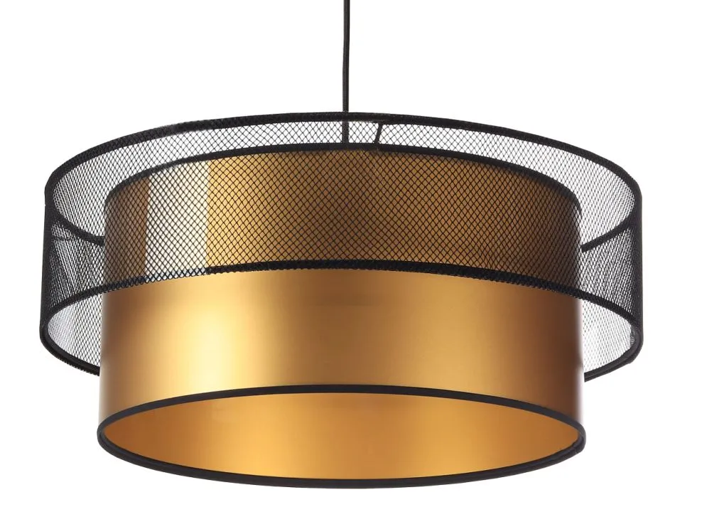 Lampa wisząca DOUBLE NET 60 złota do jadalni nad stół | MIRAT.