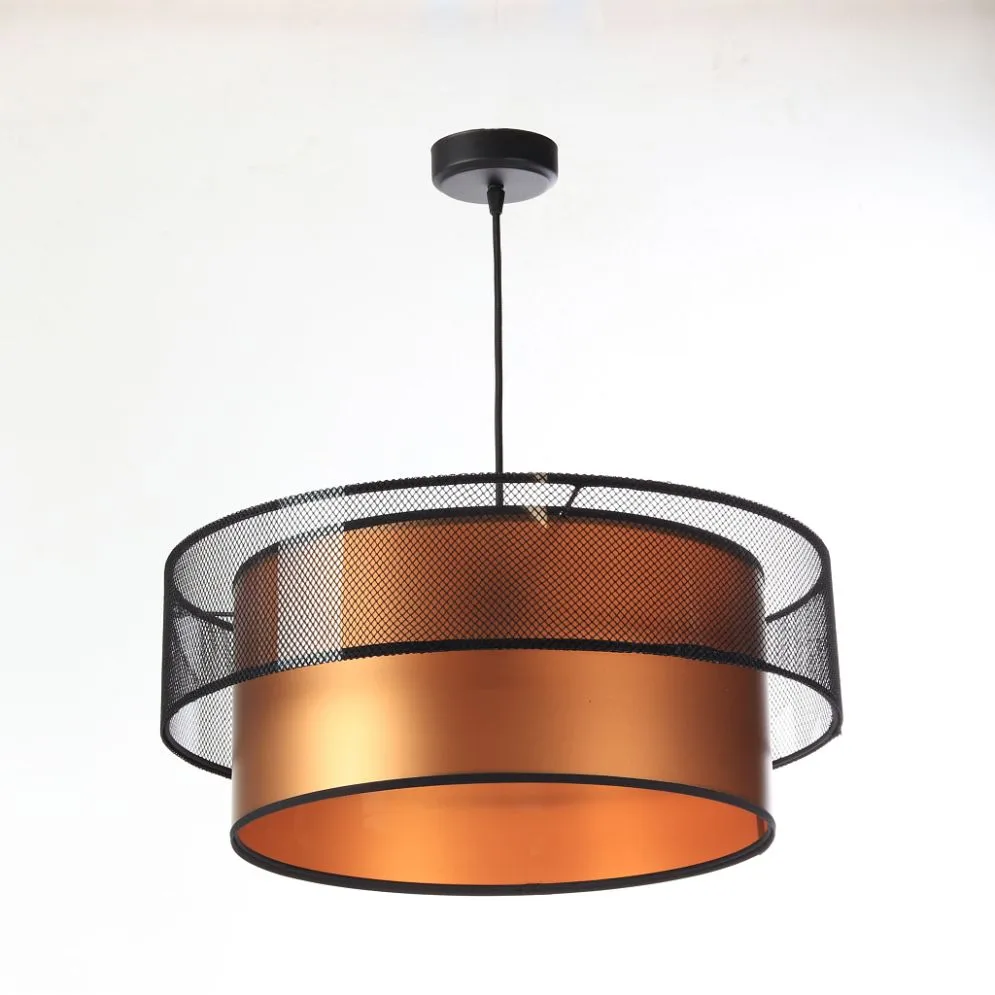 Lampa wisząca DOUBLE NET 40 miedziana walec polskiej produkcji | MIRAT.