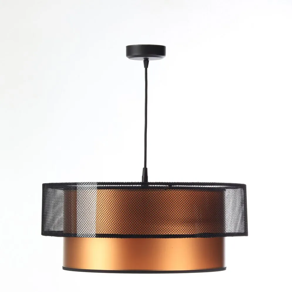 Lampa wisząca DOUBLE NET 50 miedziana w stylu industrialnym | MIRAT.