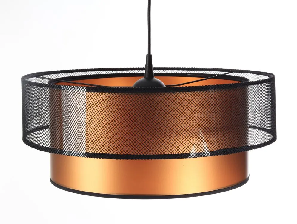 Lampa wisząca DOUBLE NET 40 miedziana walec polskiej produkcji | MIRAT.