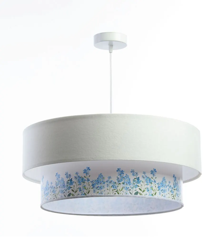 Lampa wisząca DOUBLE FLOWER 50 biała w kształcie walca | MIRAT.