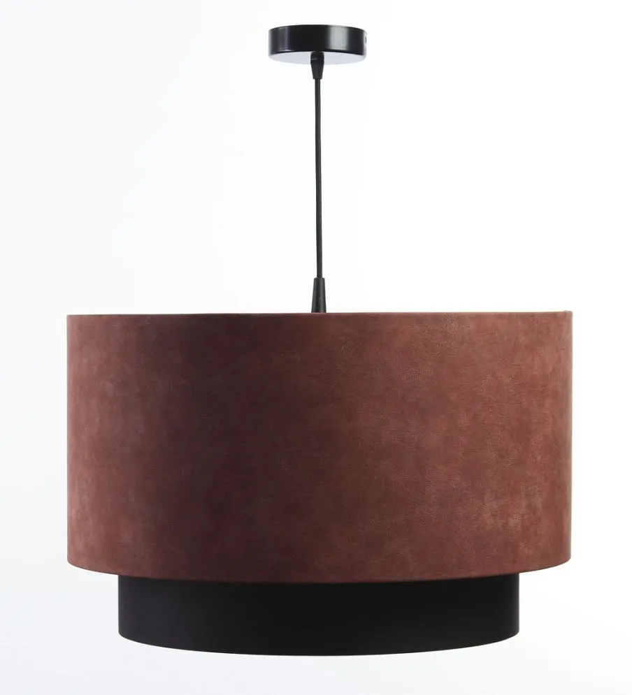 Lampa wisząca DOUBLE ZAMSZ 60 bordowa/czarna do jadalni nad stół | MIRAT.
