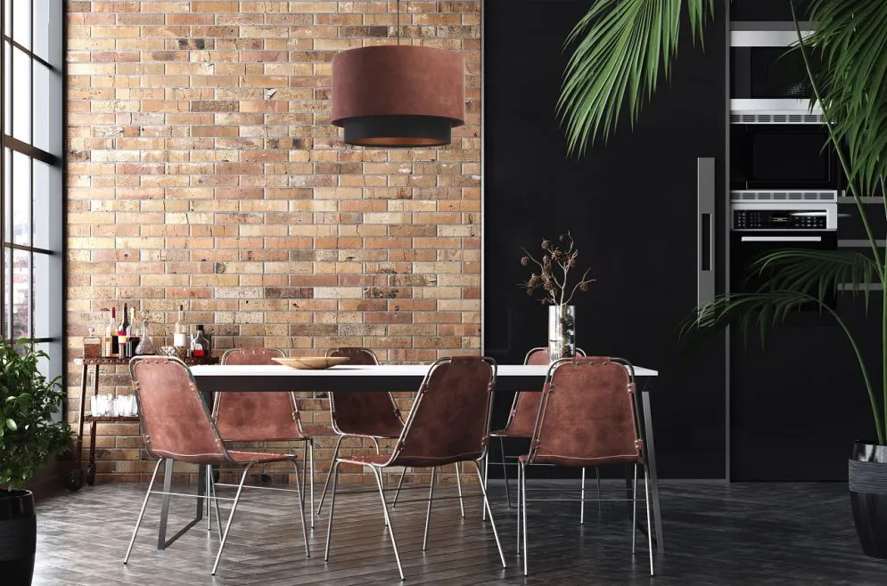 Lampa wisząca DOUBLE ZAMSZ 60 bordowa/czarna do jadalni nad stół | MIRAT.