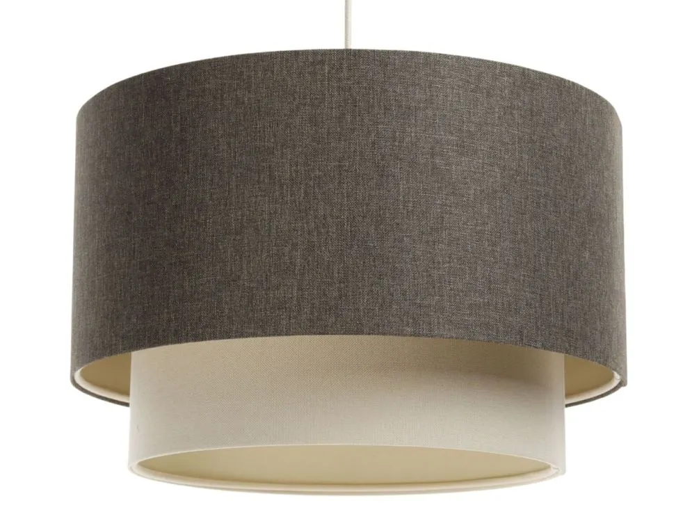 Lampa wisząca ERUTAN DOUBLE 50 szara/kremowa z podwójnym abażurem I sklep meblowy MIRAT.