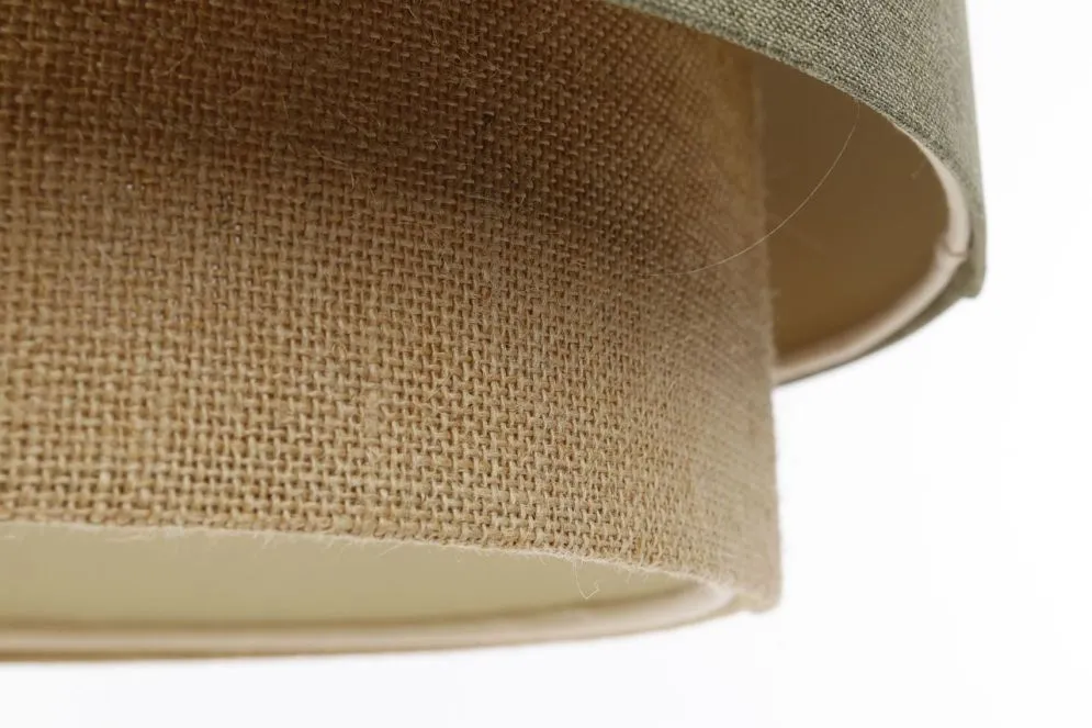 Lampa wisząca ERUTAN DOUBLE 50 zielona/beżowa nad stół I sklep meblowy MIRAT.