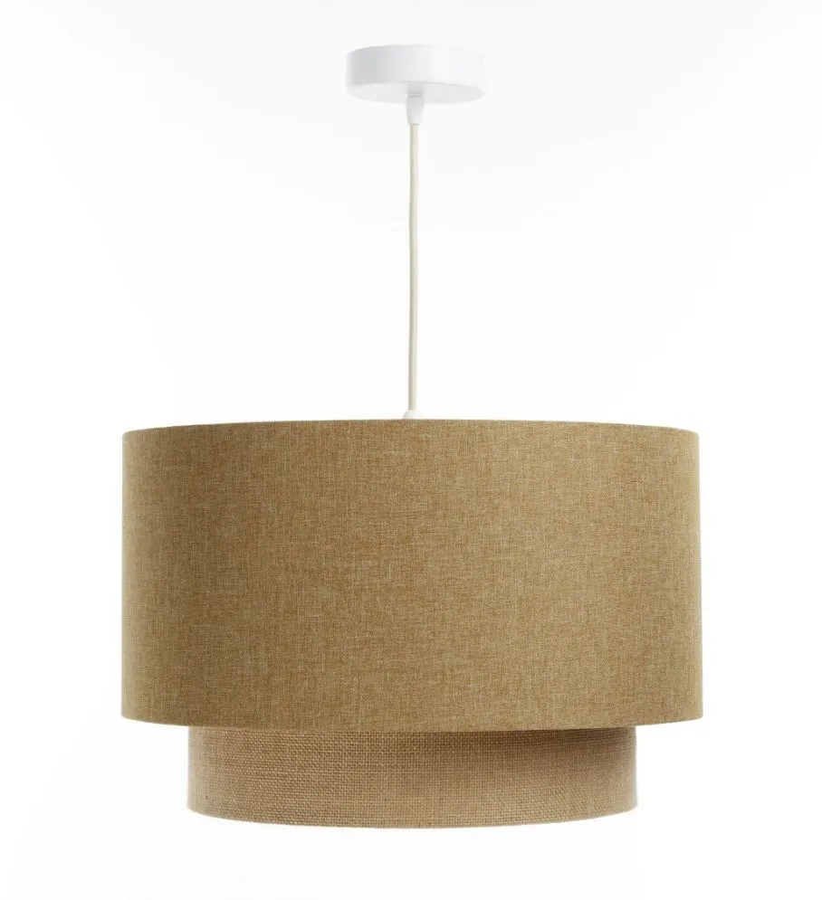 Lampa wisząca ERUTAN DOUBLE 50 żółta/beżowa z podwójnym abażurem I sklep meblowy MIRAT.
