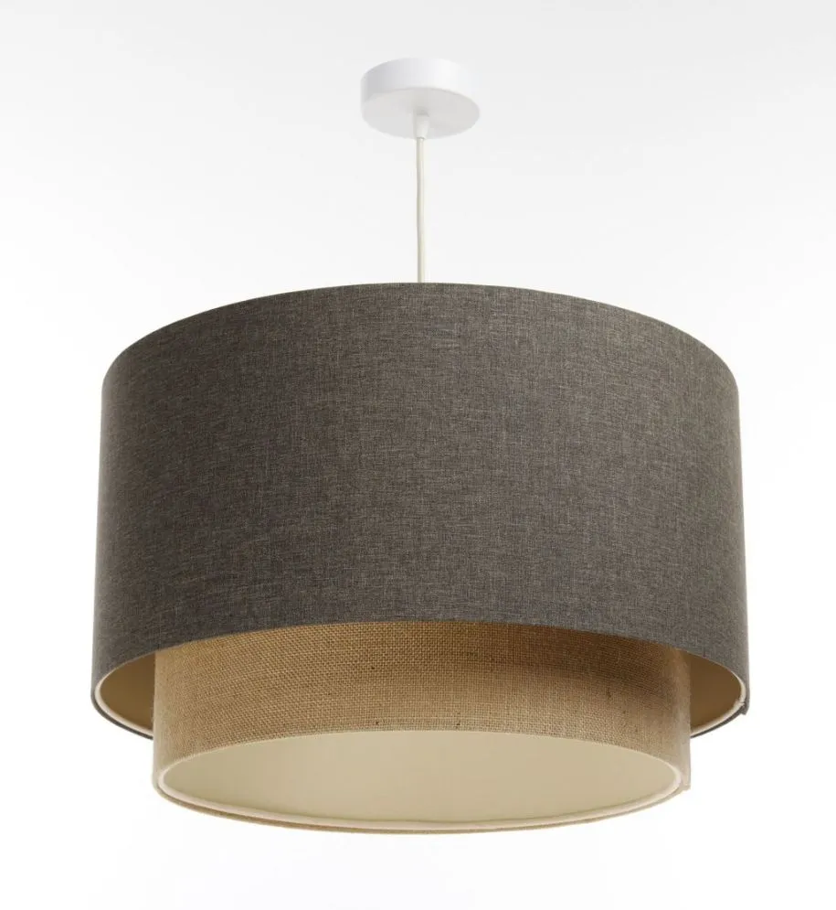 Lampa wisząca ERUTAN DOUBLE 50 szara/beżowa w kształcie walca I sklep meblowy MIRAT.