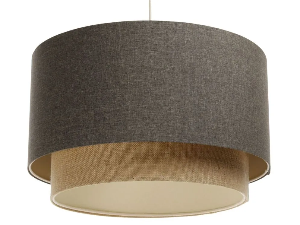 Lampa wisząca ERUTAN DOUBLE 50 szara/beżowa w kształcie walca I sklep meblowy MIRAT.