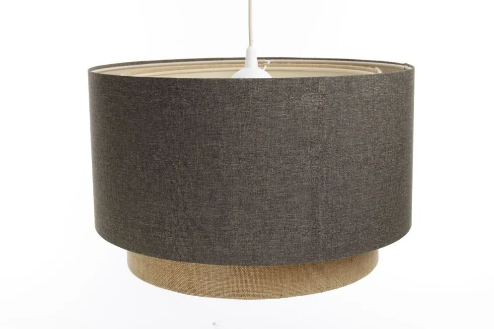 Lampa wisząca ERUTAN DOUBLE RATTAN 60 szara/beżowa do sypialni I sklep meblowy MIRAT.