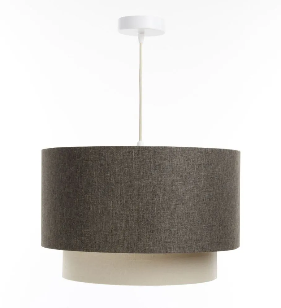 Lampa wisząca ERUTAN DOUBLE RATTAN 40 szara/kremowa w stylu boho I sklep meblowy MIRAT.