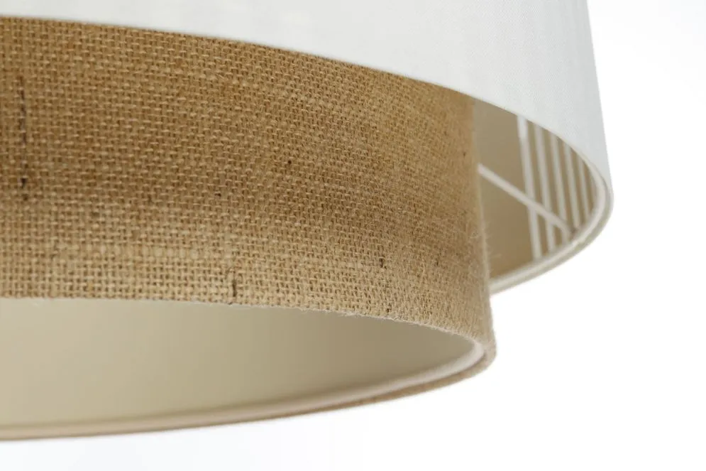 Lampa wisząca DUO LAMI LINE 40x16 biała/jutowa sufitowa I sklep meblowy MIRAT.