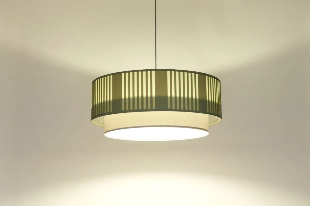 Lampa wisząca DUO LAMI LINE 40x16 zielona/kremowa boho I sklep meblowy MIRAT.