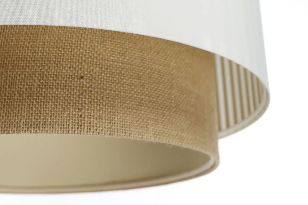 Lampa wisząca DUO LAMI LINE 50 biała/jutowa dwuściankowa I sklep meblowy MIRAT.