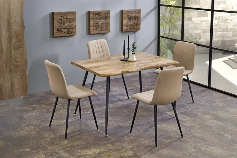 Stół LARSON 120x80 dąb naturalny na metalowych nogach | MIRAT. styl LOFT