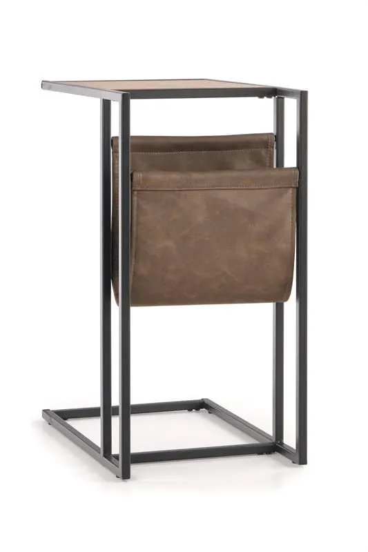 Stolik kawowy COMPACT 47x33 dąb/czarny z miejscem na gazety i książki | MIRAT. styl LOFT