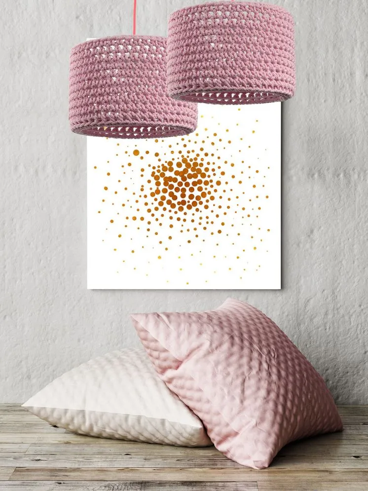 Lampa wisząca COTTON 25 różowa z ręcznie dzierganym abażurem | MIRAT.