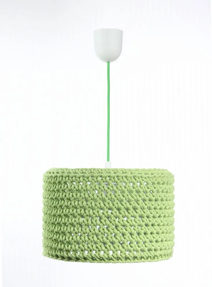 Lampa wisząca COTTON 30 zielona ze sznurka bawełnianego | MIRAT.