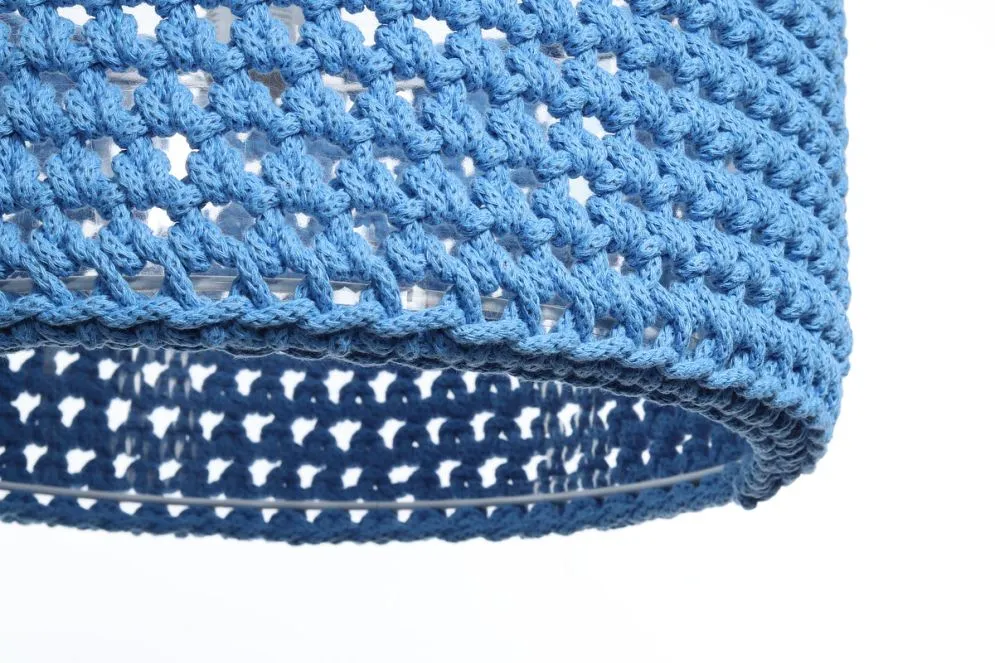 Lampa wisząca COTTON 30 niebieska pleciona polskiej produkcji | MIRAT. w stylu kolekcja