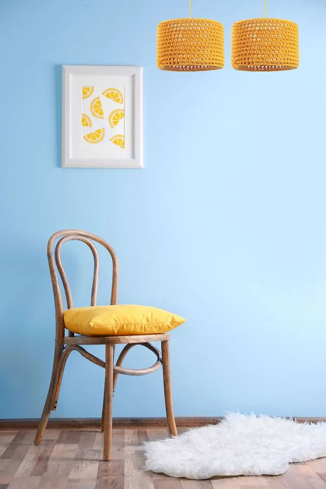 Lampa wisząca COTTON 25 żółta ręcznie robiona polska | MIRAT. w stylu kolekcja