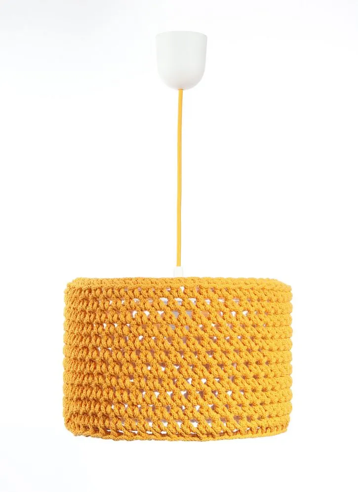 Lampa wisząca COTTON 30 żółta ze sznurka bawełnianego | MIRAT. w stylu kolekcja