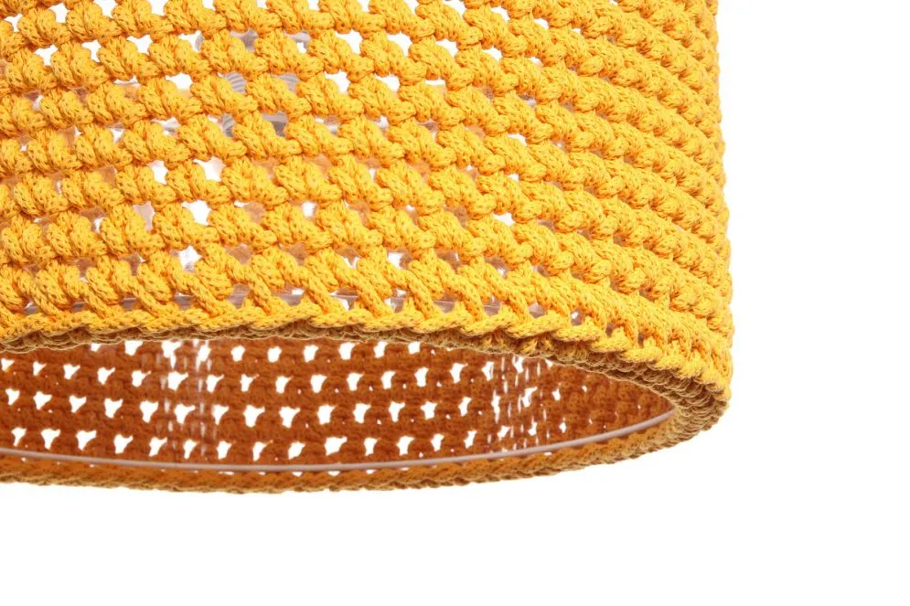 Lampa wisząca COTTON 30 żółta ze sznurka bawełnianego | MIRAT. w stylu kolekcja