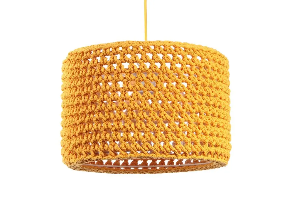 Lampa wisząca COTTON 30 żółta ze sznurka bawełnianego | MIRAT. w stylu kolekcja